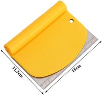 2-en-1 Racloir à pâte en plastique en acier inoxydable coupe-pâte extensible outils de cuisine accessoires pour la pâtisserie