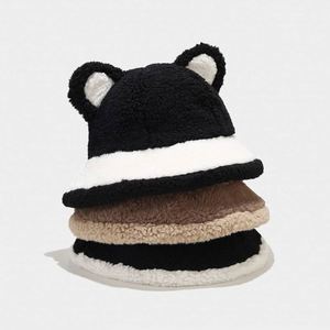 Chapeau Bob en Peluche Doux et Moelleux à Imprimé Vache Laitière, en Gros et en Stock, pour Femme, Mode Hiver, Chaud, Décontracté, Sport, Voyage, Extérieur - Product Image 2
