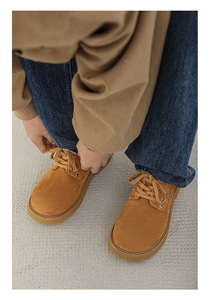 รองเท้าบูทหนังแท้ทรงกลมหัวมน พื้นหนา เพิ่มความสูง สไตล์ลำลอง รุ่นใหม่ ปี 2026 ทรงหนา สไตล์อังกฤษย้อนยุค รองเท้าทำงาน - Product Image 4