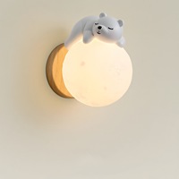 Lampe murale LED 3D Lune pour chambre d'enfant, style postmoderne, en bois résistant et boule imprimée en 3D, certifiée APCITL, pour salle de bain