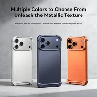 Coque de téléphone pour 17 Pro Max, en aluminium, sans cadre, design minimaliste métallique, fabrication CNC, dissipation de chaleur, protection contre les chocs