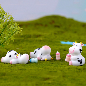 Resin Mini Dairy <b>Cow</b> Figurine Miniatures for Landscape Decorations Tiny Cartoon Animal Ox Charm <b>Ornaments</b> DIY Accessories - Product Image 3