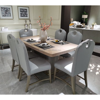 Ensemble de meubles de salle à manger de luxe néoclassique, élégant, blanc, ensembles de salle à manger, meubles en bois massif sculpté, table et chaises de salle à manger