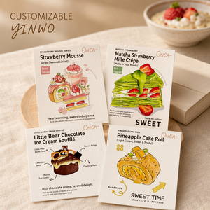 Carte d'introduction personnalisée pour desserts, carte de menu de boulangerie, personnalisable OEM ODM - Product Image 2