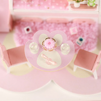 IIECREATE Jouet en bois fait main, petit ours, puzzle 3D, maison de poupée, mini kit miniature DIY pour filles P-1001