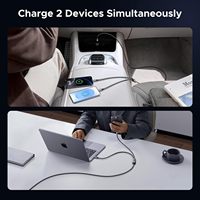 Câble USB C UGREEN 140W 6,6 pieds 2 en 1 USB C vers USB C, câble de charge rapide, câble de données USB tressé en nylon pour iPhone et Galaxy