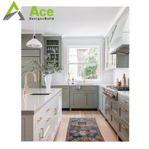 Modern White High Gloss and Oak Color <strong>Kitchen</strong> Cabinets With Island and Breakfast <strong>Bar</strong> - Product Image 6