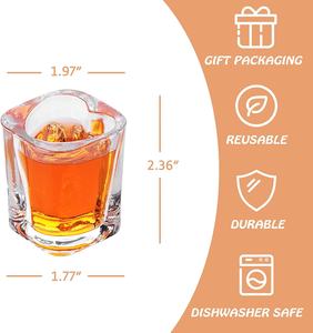 Gaya antik Eropa buatan tangan persegi tebal berbentuk hati kaca dengan bagian bawah yang dipertebal untuk penggunaan Bar cangkir grosir - Product Image 2