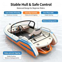 Bateau kart à propulsion jet pour deux passagers, coque en alliage aluminium-magnésium, vitesse max. 50 km/h, sport nautique viral, personnalisation OEM