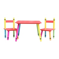 Ensemble table à manger et chaises en bois, ensemble de 3 pièces au design moderne de dessin animé, pour le salon
