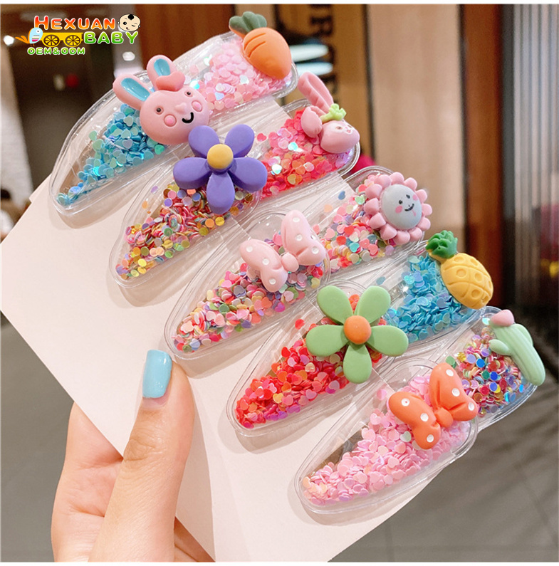 5 шт./компл. мультфильм заколки для волос для маленьких девочек, заколка для волос с цветочно-фруктовым рисунком, заколки для волос, Детские аксессуары для волос; Подарок