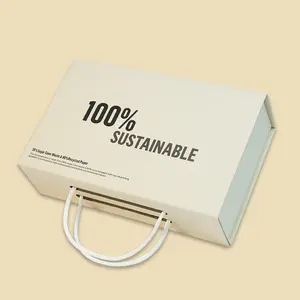 Cajas de papel de caña de azúcar biodegradables plantables recicladas personalizadas Embalaje de compras con impresión de logotipo personalizado