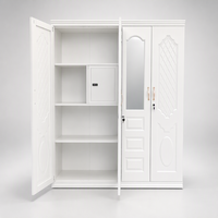 Armoire métallique à 4 portes pour vêtements, placard en acier imprimé, mobilier de maison