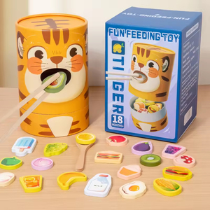 Nuevos <span class=keywords><strong>juegos</strong></span> de alimentación de madera para niños, jardín de infantes cognitivo, habilidades motoras finas y juguetes educativos de aprendizaje para niños y niñas - Product Image 4