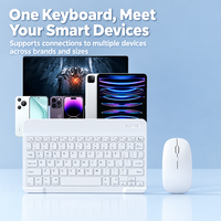 Keyboard Nirkabel Ringkas Isi Ulang Ultra Tipis Sistem Ganda Universal untuk iPad Tablet Smartphone