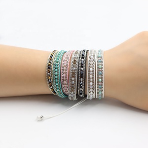 UNIQ AB001 2020 de moda Multi-color cuentas en el tobillo trenzada pulsera tejida pulsera ajustable para mujer o hombre - Product Image 4