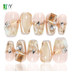 Juego de <span class=keywords><strong>Uñas</strong></span> Postizas de Gel de Cristal 3D de Lujo para <span class=keywords><strong>Novia</strong></span>, <span class=keywords><strong>Uñas</strong></span> Acrílicas Gruesas Hechas a Mano, Puntas de <span class=keywords><strong>Uñas</strong></span> para Boda, Venta al Por Mayor - Product Image 4