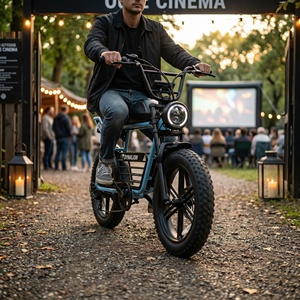 Vélo électrique rétro silencieux et confortable pour adultes, facile à monter, avec longue banquette, idéal pour les soirées cinéma en plein air - Product Image 2