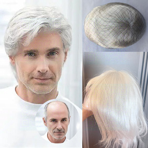 Nueva Peluca Masculina Transfronteriza <span class=keywords><strong>de</strong></span> Cabello Claro, Postizo Hecho a Mano con Base Completa <span class=keywords><strong>de</strong></span> PU, Fibra Sintética Japonesa K7, Permite <span class=keywords><strong>Permanente</strong></span> y Teñido - Product Image 2