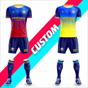 Individuelles OEM ODM Fußballtrikot neues Design Fußballtrikot Mannschaftsbekleidung Kurzarm gedrucktes Logo-Uniform