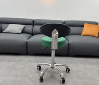 Nouveau salon de beauté personnalisable vert salon de coiffure avec dossier chaise technicien tabouret cheval Pommeled tabouret chaise en cuir