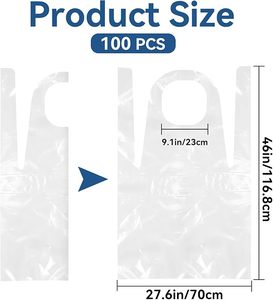 Delantal Desechable Transparente Impermeable de PE con Tirantes Cruzados, Ideal para Cocinar, Limpiar y Proteger en el Procesamiento de Alimentos - Product Image 5
