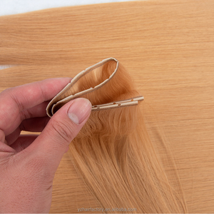 Extensiones de Cabello Humano Europeo de Primera Calidad, Nuevo Diseño, Cabello Virgen con Cutícula Alineada, Trama Doble Genius Weft, Trama Butterfly Weft - Product Image 1