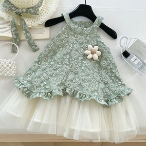 Vestido Infantil de Verano 2025 para Niña, Estilo Coreano, Tejido a Crochet, Nuevo Estilo Mori, Vacaciones, Dulce, Moderno, Poliéster - Product Image 1