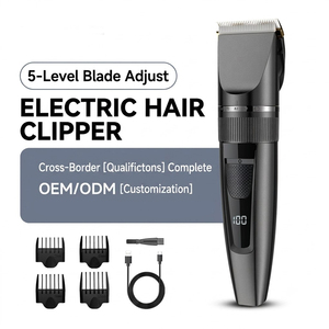 Tondeuse à cheveux électrique professionnelle sans fil, rechargeable Type-C avec écran LCD, pour hommes et usage familial, certifiée CE, pour des coiffures dégradées facilement. - Product Image 1