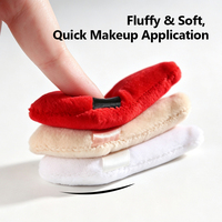 Houppette à poudre réutilisable personnalisable avec logo, ultra douce, en forme de losange, pour le contour des yeux et la poudre libre