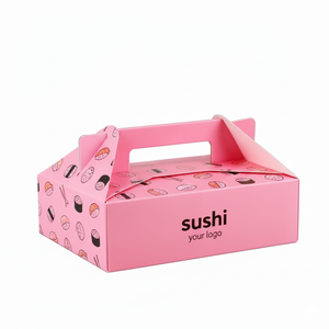 Custom Waterproof Rigid Paper <b>Box</b> for Sushi & Burger Meals with Magnetic Closure and Handle-Eco-Friendly Takeaway Packaging - Product Image 1
