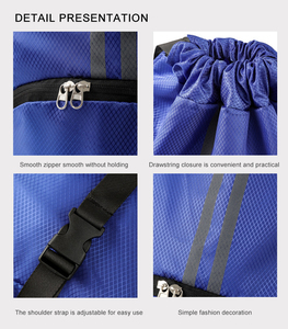 Sport Cinch Sack Ball Holder <b>Backpack</b> Reflective Dual Stripe Mesh Pocket Gym Bag Soccer Basketball Outdoor Training Pack - Product Image 3