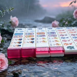 Juego de Mahjong de Lujo KEYE-03 en Acrílico con Acabado Cerezo Brillante, con Bolsa y Tapete Resistentes para 4 Jugadores - Product Image 1