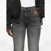 Jean slim gris taille haute personnalisé, effet push-up, délavé classique, sexy, pour femme, avec broderies et poches, en denim, idéal pour l'été