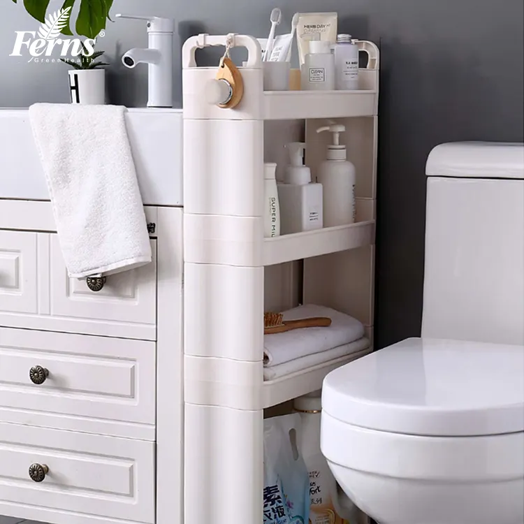 Estante de almacenamiento personalizable de 4 niveles, soporte de baño con estante ajustable para baño, sala de estar, balcón y cocina