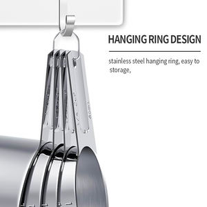 Juego de 15 <span class=keywords><strong>tazas</strong></span> medidoras de acero inoxidable y cucharas, herramientas de medición de cucharadita para cocinar y hornear - Product Image 4