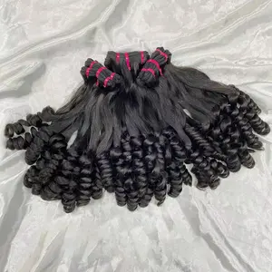 हॉट सेलिंग फ़नमी हेयर डीप वेव बंडल कच्चे वियतनामी बाल छोटे घुंघराले बुनाई 12ए असंसाधित ब्राजीलियाई मानव बाल एक्सटेंशन
