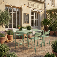 Meubles de bistrot modernes personnalisés pour l'extérieur, table et chaises en aluminium pour l'extérieur, utilisables dans de multiples scénarios : patio, jardin, café