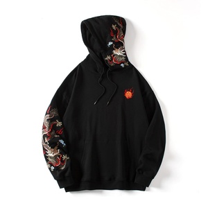 Sweat à capuche lourd brodé en 3D avec motif de dessin animé et lettres, à cordon de serrage, manches longues, pour homme, motif Dragon, collection automne - Product Image 2