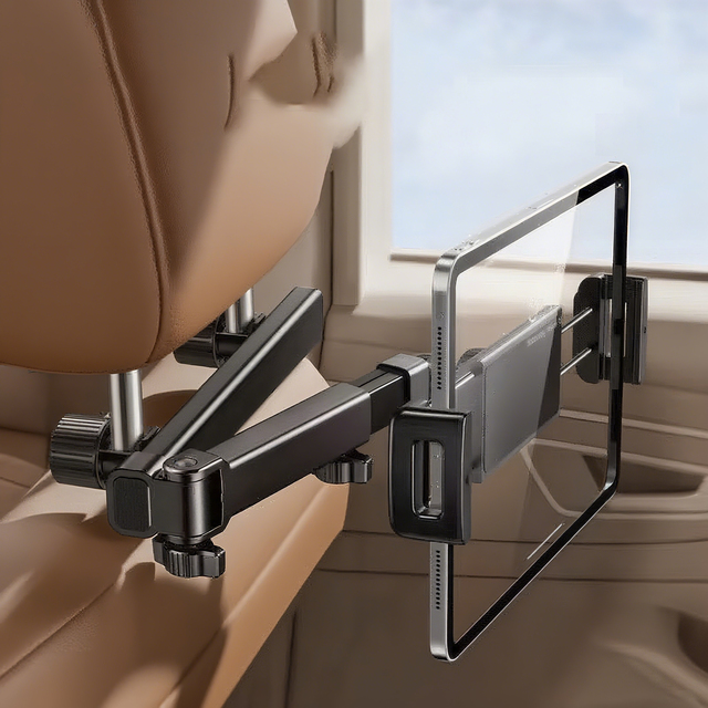Car Headrest Tablet Mount Adjustable Extension Arm - Fits 4.7"-13" Devices Rear Seat Holder for Kids