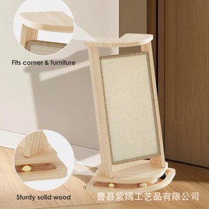 แผ่นข่วนเล็บแมวไม้ 1 ชั้น สีพื้น สำหรับแมว ของเล่นสัตว์เลี้ยง - Product Image 4