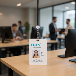 Laccetto personalizzato Ilan da 45 cm con clip per tessere identificative e portachiavi, set da 8 pezzi - Product Image 2