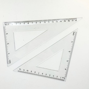 Juego de Reglas Geométricas Promocionales de Plástico, Regla Recta con Escala en Pulgadas y Centímetros, 30 cm, con Logotipo Personalizado, Juego de 4 Reglas - Product Image 2