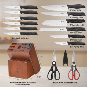 <span class=keywords><strong>Zhang</strong></span> <span class=keywords><strong>Xiao</strong></span> Quan Master ชุดมีดทำครัว15ชิ้นชุดมีดเชฟทำอาหารพร้อมที่จับพลาสติก - Product Image 2