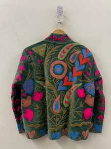 Luxury Handmade Suzani <b>Velvet</b> Solid Bomber <b>Jacket</b> Embroidered Boho Coat Artisan <b>Womens</b> Outerwear Quick Dry Breathable Cotton - Product Image 1