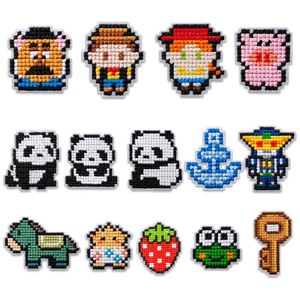 New Design Iron On/Sticker Embroidered Cartoon Block Panda House Strawberry Key Patch for Clothes Bag Decoration - Product Image 1