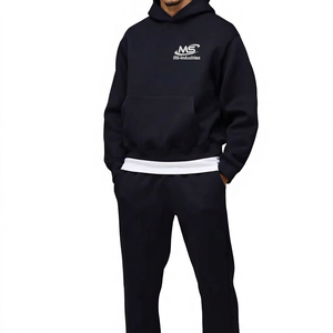 2026OEM Custom Logo Men's 100% Polyester Acid Wash Solid Hooded Winter Tracksuit Printed Jogger Sets Private Label Manufacturer - Product Image 2