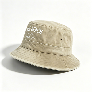 Washed Cotton Bucket Hat ACE BEACH Print Vintage Sun Hat Casual Wide Brim Fisherman <b>Cap</b> for Men <b>Women</b> Summer Beach - Product Image 2