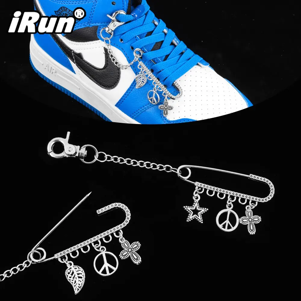 IRun Creative Design Metal Alloy Shoe Laces Clips Decoration Accessories Removable Shoelace Clip Charm For Sneaker Shoes