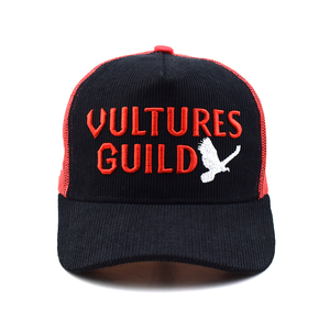 Tùy Chỉnh Cổ Điển Dành Cho Người Lớn 2 Tone Màu Đen Vải To Sợi Màu Đỏ Lưới Trở Lại Thêu Logo <span class=keywords><strong>Trucker</strong></span> <span class=keywords><strong>Hat</strong></span> Cap Phong Cách Hip Hop Jersey Thiết Kế Cho Bãi Biển - Product Image 3